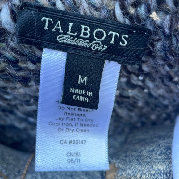 TALBOTS WOOL / ALPACA BLEND HIGH LOW CARDIGAN SWEATER 🖤🤍 - M - Picture 6 of 7